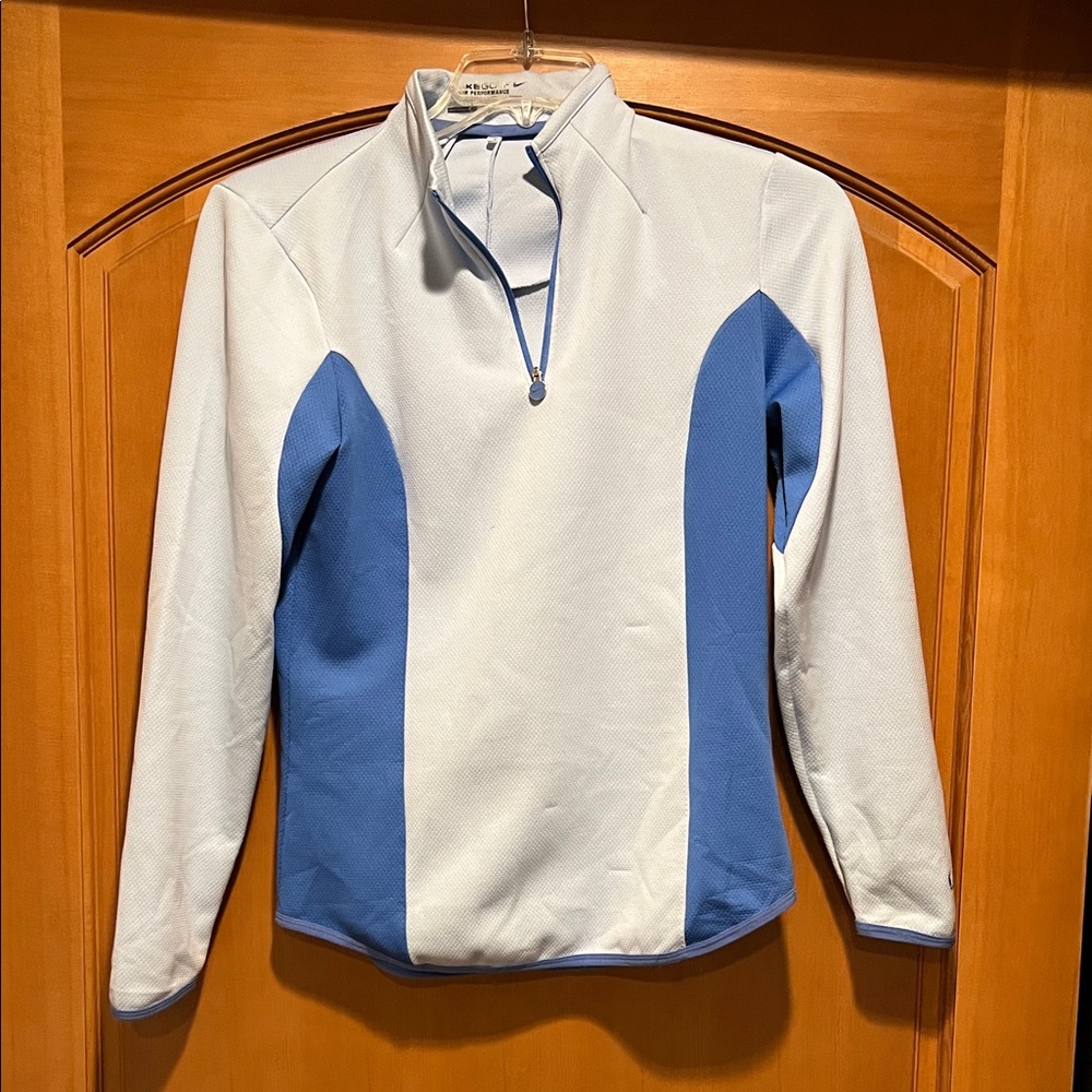 Blue and Light Blue Quarter-Zip Pullover